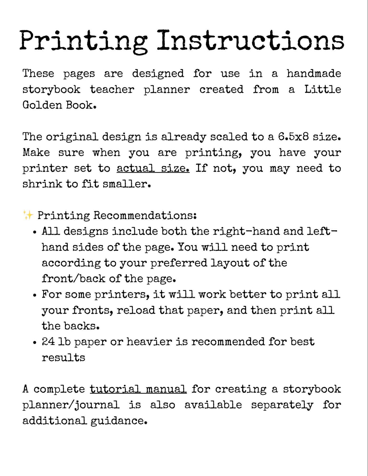 Productivity Planner Pages for Storybook Journal: Commercial Use