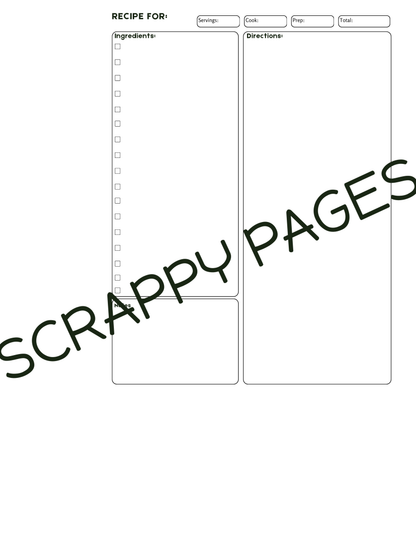 Storybook Recipe Pages: Personal Use