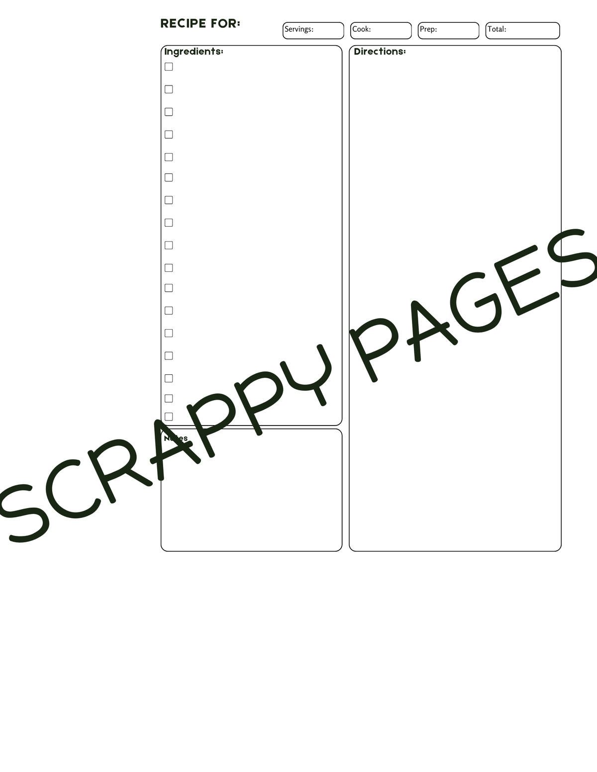 Storybook Recipe Pages: Commercial Use