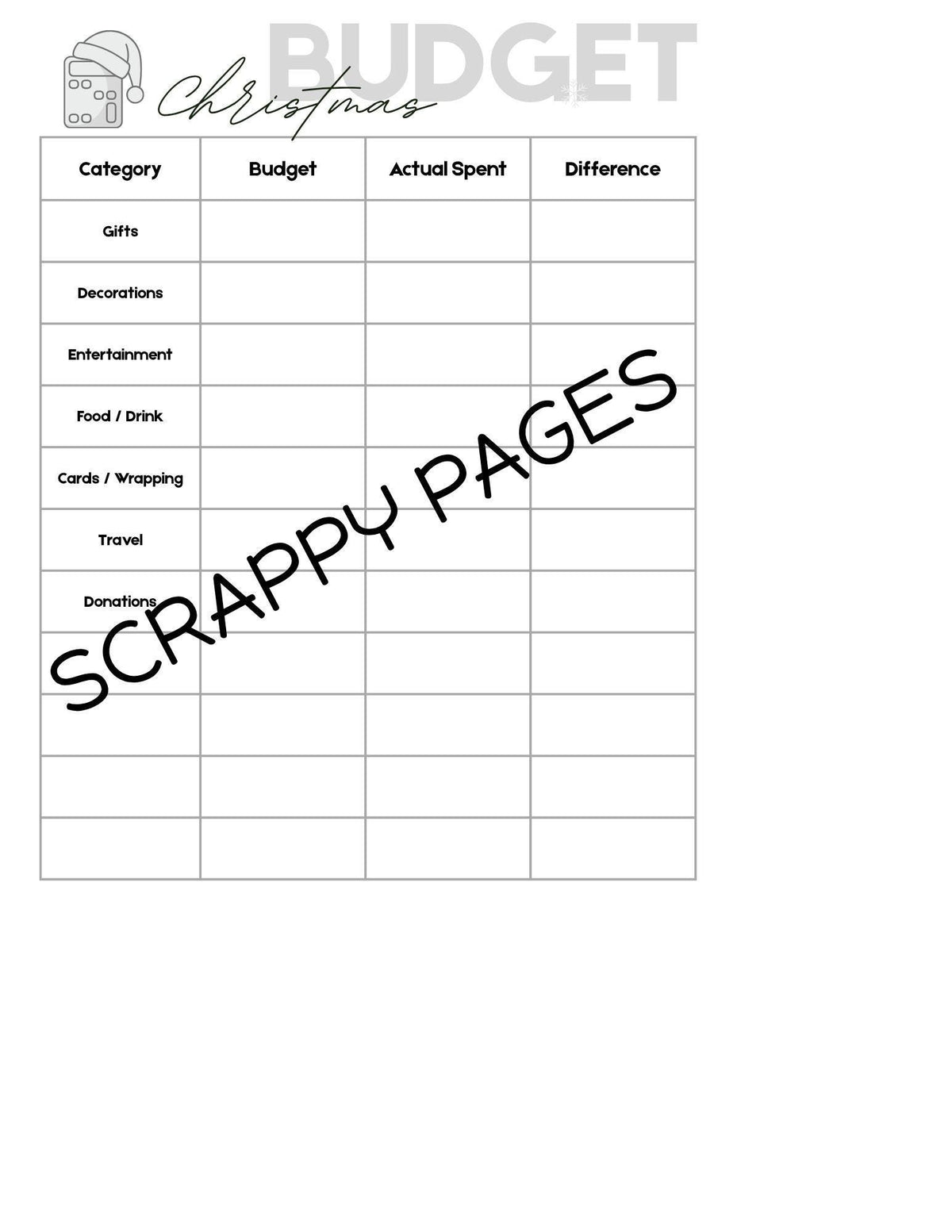 Christmas Planner Pages for Storybook Journal: Commercial Use