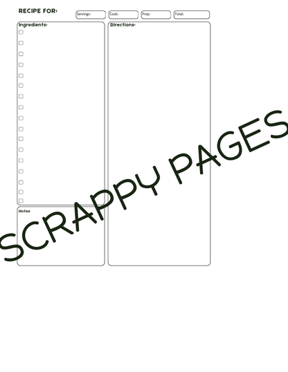 Storybook Recipe Pages: Personal Use