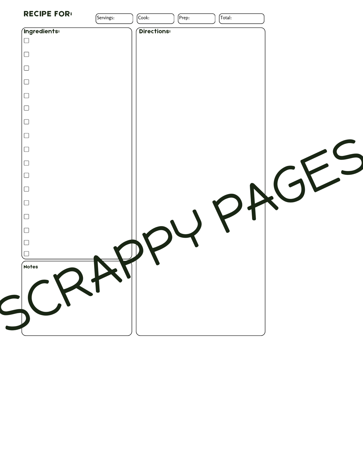 Storybook Recipe Pages: Commercial Use