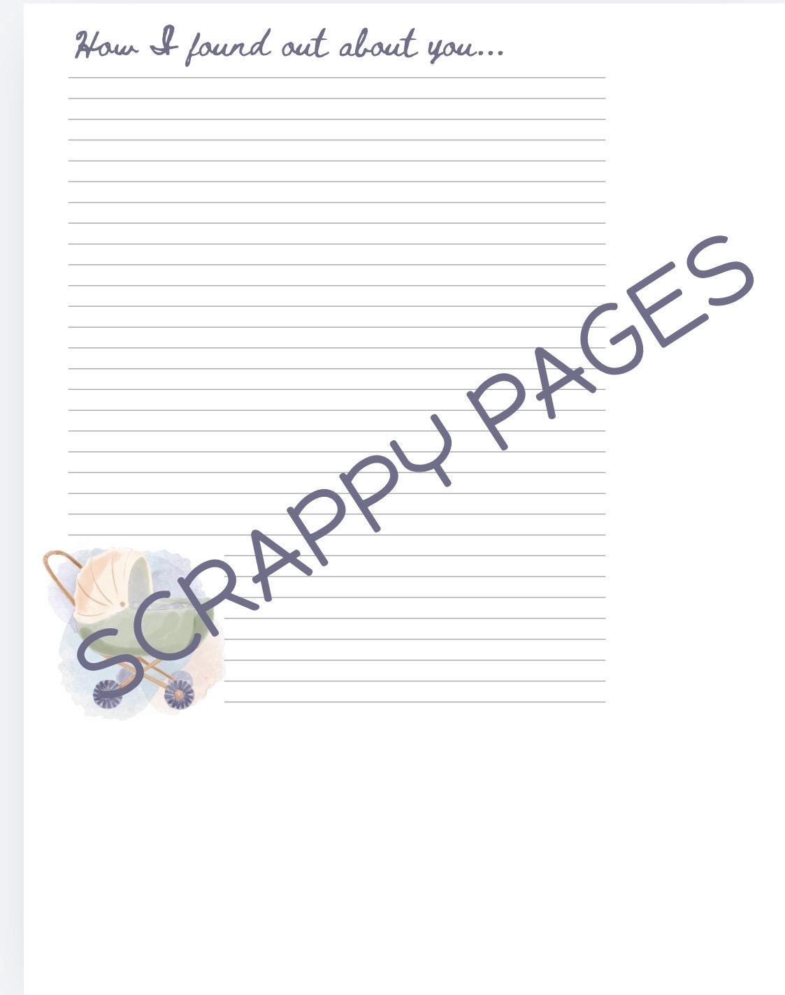 Baby Pages for Storybook Journal: Personal Use