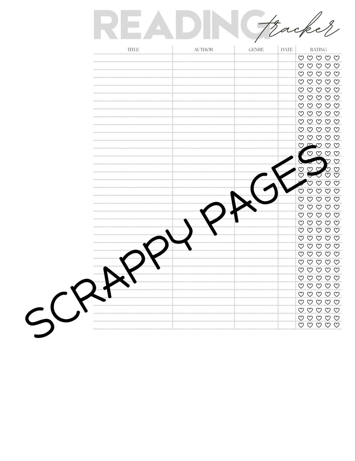 Reading Pages for Storybook Journal: Personal Use