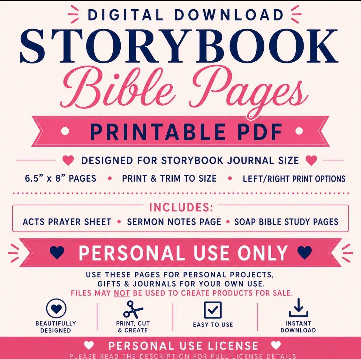 Bible Pages for Storybook Journal: Personal Use