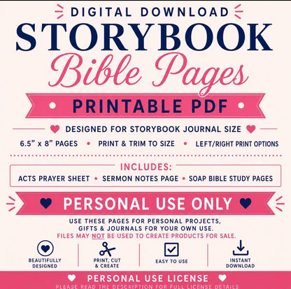 Bible Pages for Storybook Journal: Personal Use