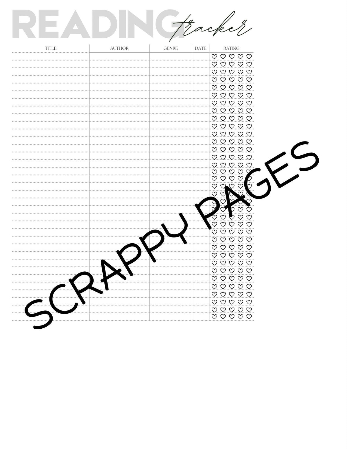 Reading Pages for Storybook Journal: Personal Use