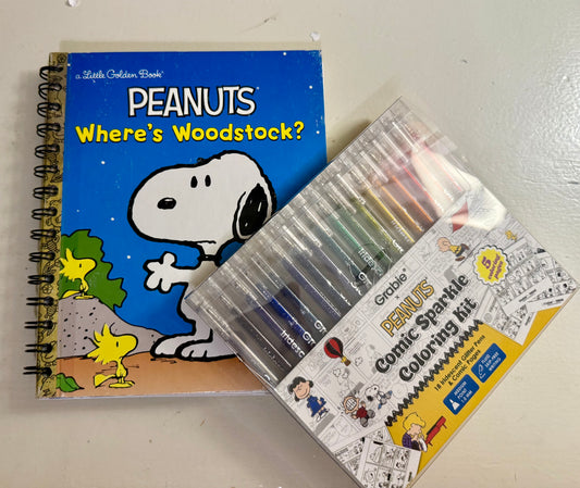 Peanuts Where's Woodstock? Storybook Journal with Grabie Coloring Kit 🐥🎨