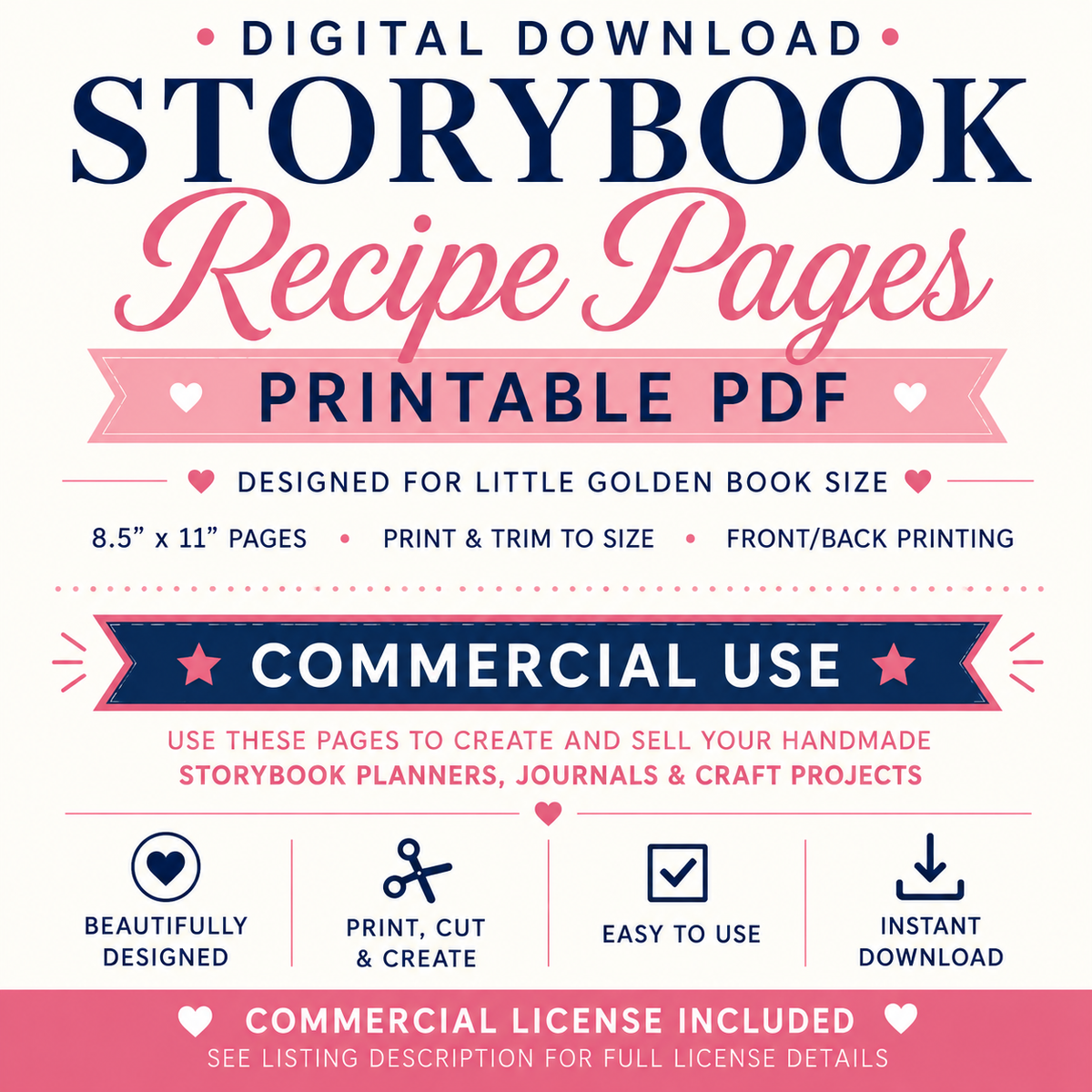 Storybook Recipe Pages: Commercial Use