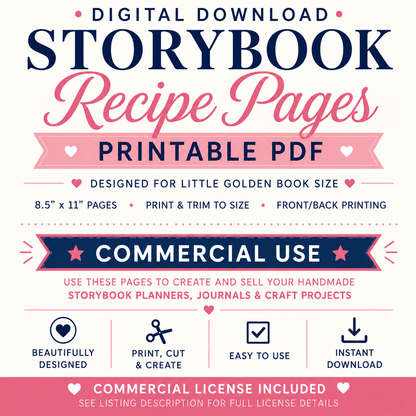 Storybook Recipe Pages: Commercial Use