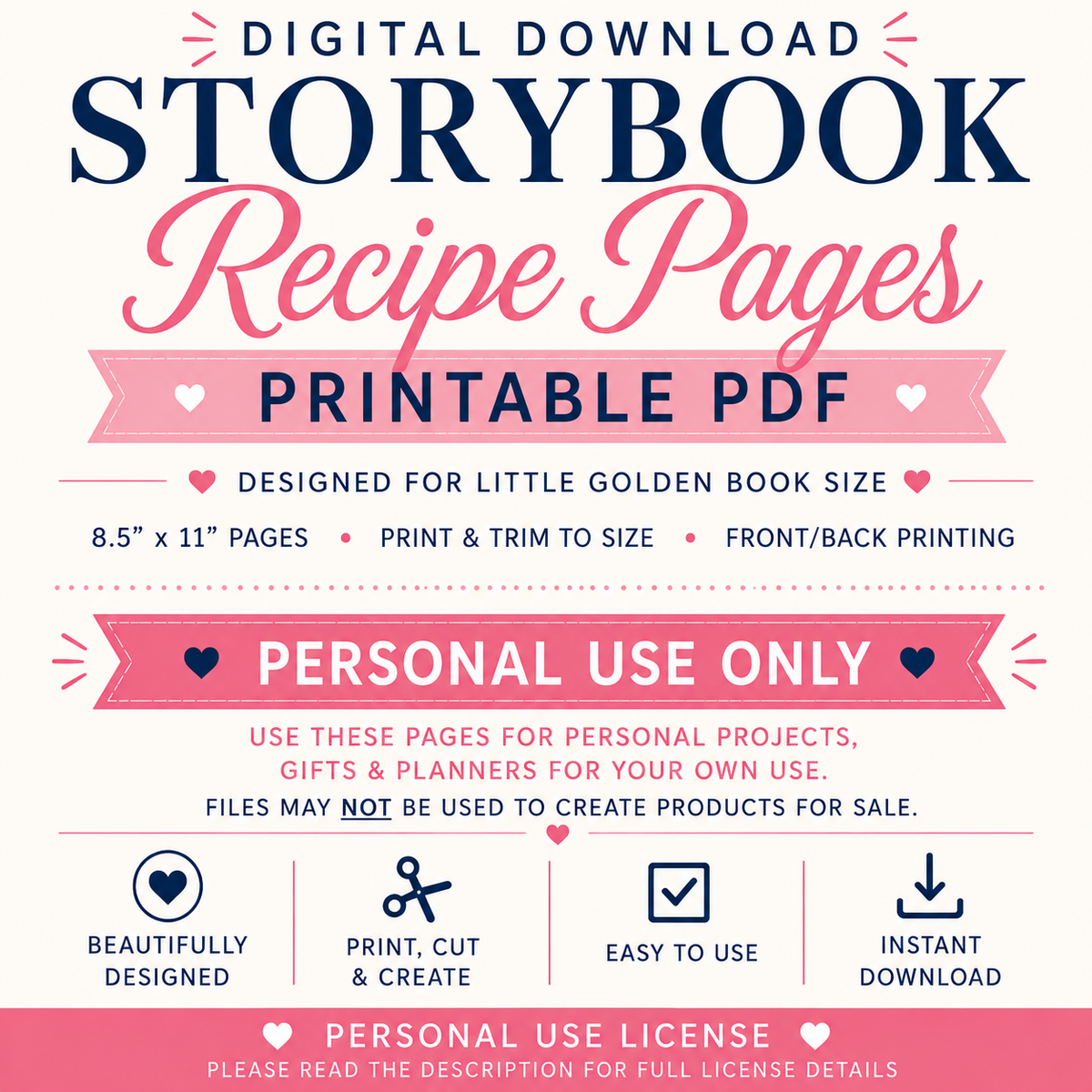 Storybook Recipe Pages: Personal Use