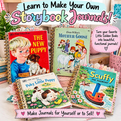 Storybook Journal Making Guide, 34 Page DIY Craft Tutorial PDF, Spiral Binding Instructions, Printable Guides, Digital Download