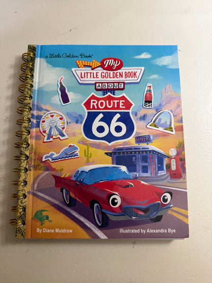 Route 66 Storybook Journal | Handmade Blank Page Travel Journal with Echo Park Pockets and Accessories
